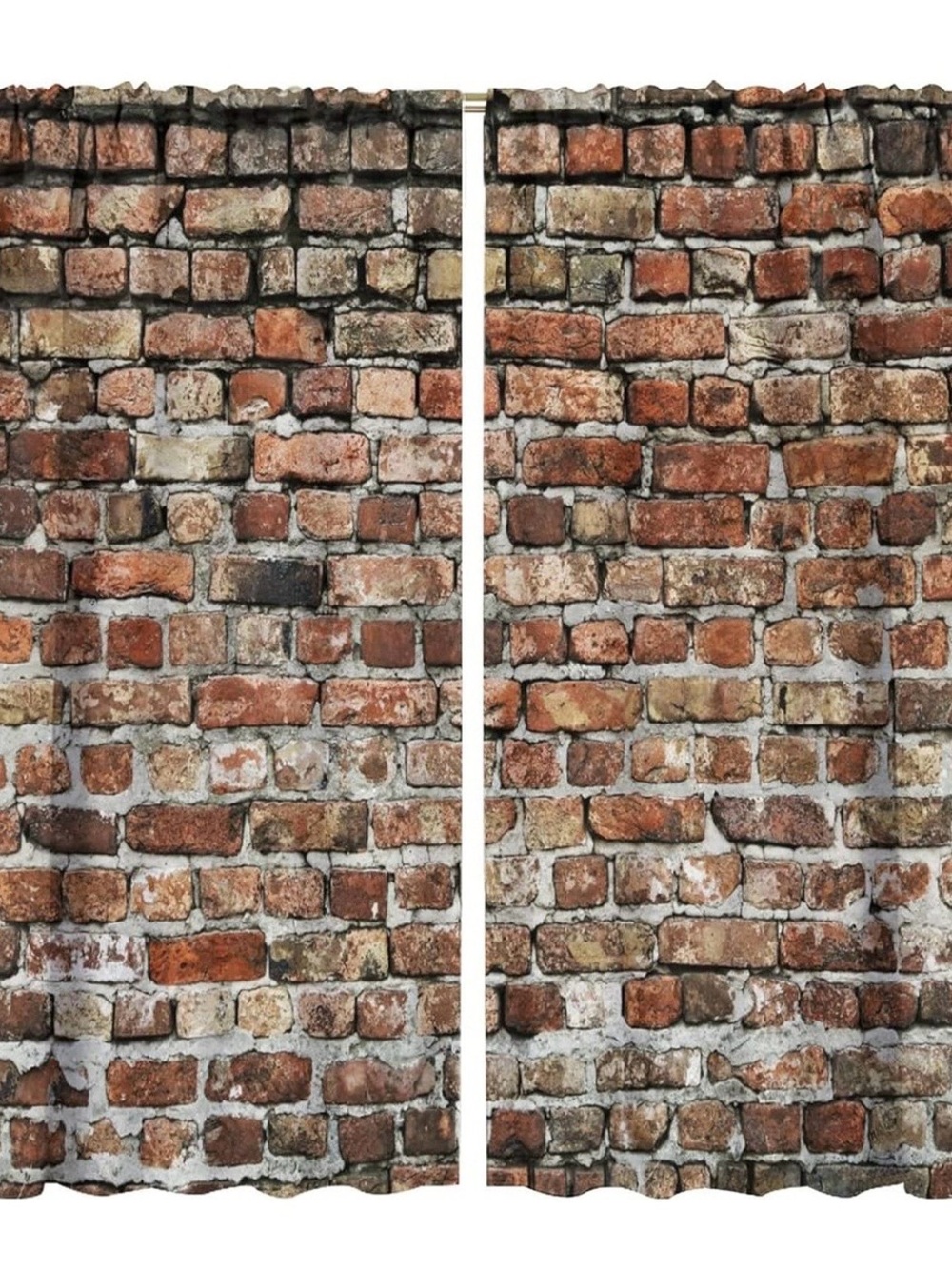 Brick Pattern Wall Curtain - Rustic Red Brick Design